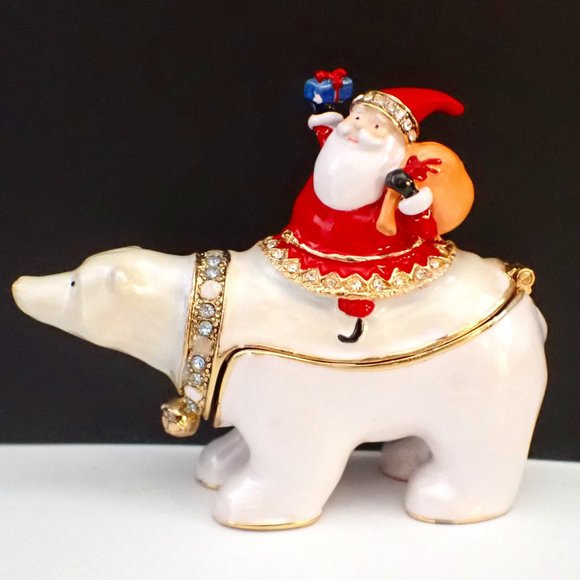 Department 56 Other - Depatment56 Santa on Polar Bear Jeweled Box/Xmas/Holiday/Santa Claus